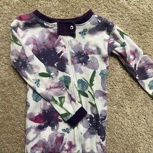 Burt’s Bees Purple Floral Footsie Pajamas